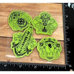 !USED ONCE! Inkadinkado Stamping Gear Cling Stamp Set 65-32028 birthday fiesta